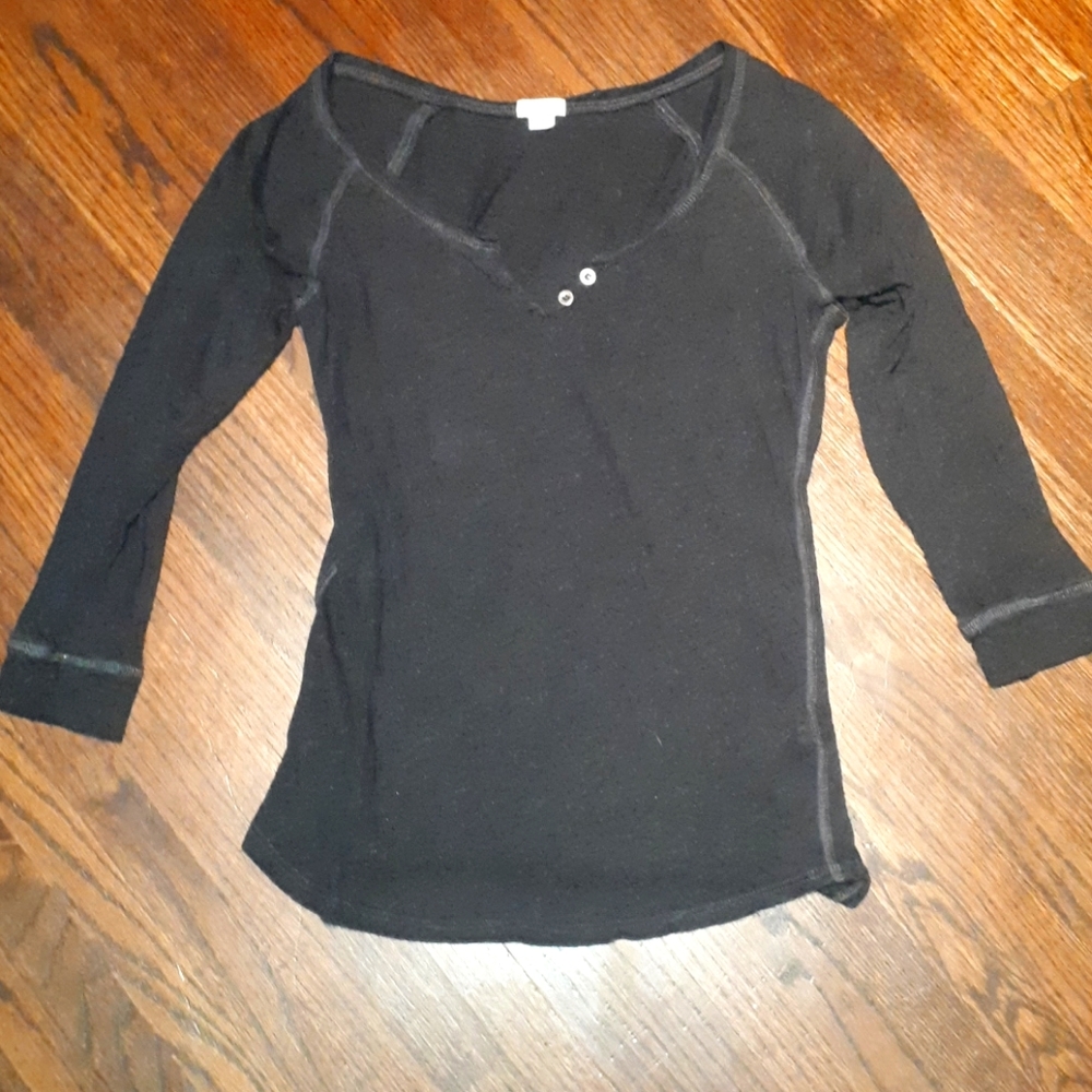 3/4 length henley tee